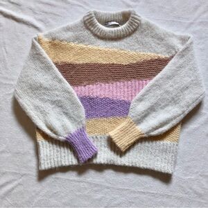 ONLY onlanna cream sweater colorblock pastels